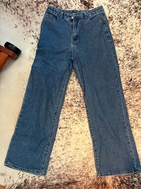 Classic Straight Leg Denim Jeans - Blue